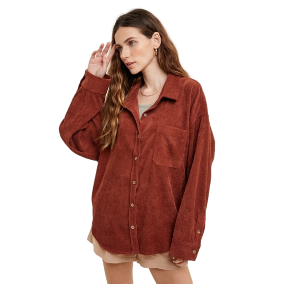Wishlist Tops - Wishlist Corduroy Shacket Over-shirt